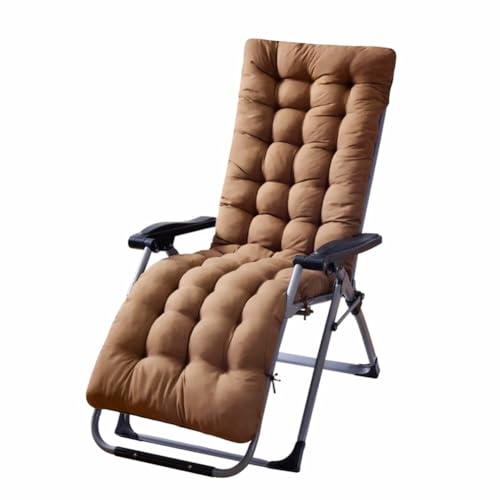 Patio Chaise Lounger Cushion， Rocking Chair Sofa Cushion with 6 Ties， Thick Padded Swing Bench Cushion， Zero Gravity Chair Cushion61x19x3in (Coffee) - color: Coffee