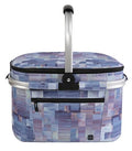 ALLCAMP Picnic Basket - Insulated Cooler, Thickening Foldable Picnic Basket with Removable Baskets & Sewn-in Frame, Basket for House Warming Gifts New Home(Purple Pattern) - color: Purple Pattern, size: Medium