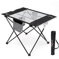 SUNNYFEEL Outdoor Folding Table | Lightweight Mesh Compact Camping Table, Roll Up Top 2 People Portable Camp Tables with Carry Bag for Picnic/Cooking/Beach/Travel/BBQ - color: Mesh-black-1set