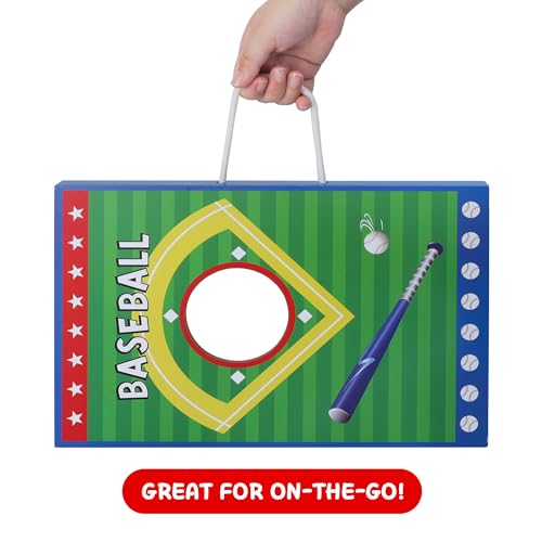 GOTHINK Portable Cornhole Game Set for Adults & Kids - Wooden Cornhole Board Set with 3 Blue 3 Red Cornhole Bean Bags, Excellent for Office Toss, Indoor & Outdoor Play - Gift for Boys & Girls Birthday - color: 1 Hole