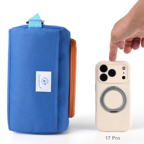 Genteen Small Cooler Bag with Ice Packs,Freezable Lunch Bag/Snack Bag,Small Insulated Bag Reusable Lunch Bag Kids with Zip Closure & Buckle Handle for Travel/School/Work,Purple - color: Purple