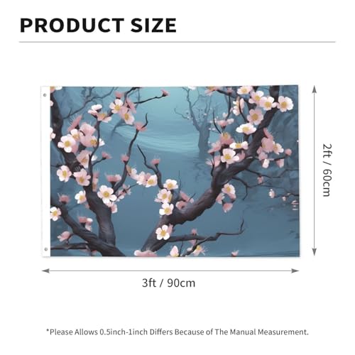 Cherry Blossom Flag 2 X 3 Ft Double Sided Vertical Garden Flag Seasonal Holiday Banner With Brass Grommets Photo Backdrop Yard Flag For Outdoor Indoor Home Decor - color: Cherry Blossom