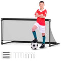 Goplus Soccer Goal, Portable Toddler Soccer Net with Metal Frame, Ground Stakes, Quick Setup, Foldable Soccer Training Equipment for Outdoor Practice Games - style: 59" x 28" x 30"