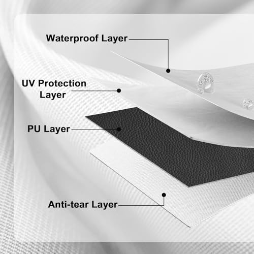 KAMPKEEPER 10X10 Canopy Tent Sidewalls with Zipper for Canopy Frame, 3Pcs Sunwalls Only, UPF50+ Waterproof Side Walls(White) - color: White