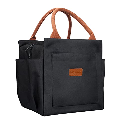 Joymee Lunch Bag Women Insulated Lunch Box Reusable Leakproof Large Spacious Cooler Tote for Women Men Adult with Bottle Holder and Side Pockets for Work Office Travel Picnic - Black - color: 04 Black