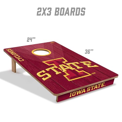 YouTheFan NCAA 2’ x 3’ Wood Cornhole Game with Logo Bags - color: Iowa State Cyclones, size: 2' X 3'