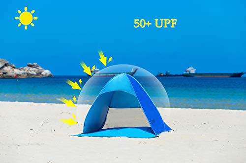Automatic Pop Up Instant Portable Outdoors Quick Cabana Beach Tent Sun Shelter - color: Blue
