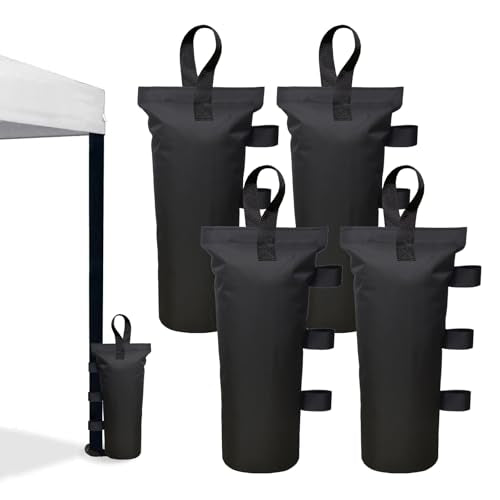 Canopy Weights Set of 4，Heavy Duty Canopy Weight Bags (120 lbs) for Ez Pop up Canopy Tent Outdoor Instant Canopies, Black (Without Sand) ，Set of 4 - color: Black, size: 120lbs(4 x 30lbs)