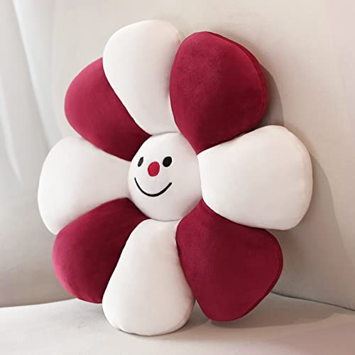 Sioloc Flower Shaped Throw Pillow - Christmas Decor, Plush Floor Pillow & Seating Cushion for Bedroom, Sofa, Chair (Snowman, 15.7Inch) - color: Snowman