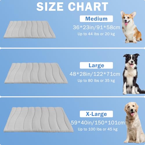 SCENEREAL Dog Cooling Mat for Crate, Thicken Self-Cooling Dog Pad Reversible (Cool & Warm), 36"x23" Pet Cool Bed for M Large XL Dogs,Kennel Sofa Mats Machine Washable, Durable Non-Toxic Gel, Outdoor - color: Grey, size: Medium(36" L x 23" W x 1.0" HT )