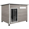 Gowoodhut Dog House Outdoor & Indoor Wooden Dog Kennel for Medium to Large Dogs,43.6" L Natural Fir Wood Dog Houses with Weatherproof Roof,Removable Floors,Raised Feet - size: 44" L x 30" W x 34" H