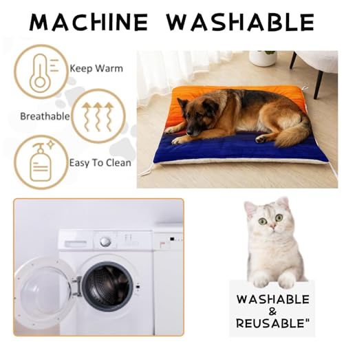 Nttopship Dog Cat Bed Mat Ultra Soft Fluffy Pet Bed Washable Fashion Dog Crate Beds Comfy Comfy Pet Sleeping Pad Suitable for Pet Raised Bed(30"x26",Setting Sun) - color: Setting Sun, size: Medium