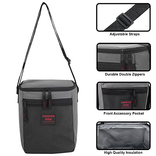 6 Can Cooler Bags Insulated Soft Cooler Lunch Bag for Men, Waterproof Leak Proof Cooler Bags Insulated - color: Charcoal Grey