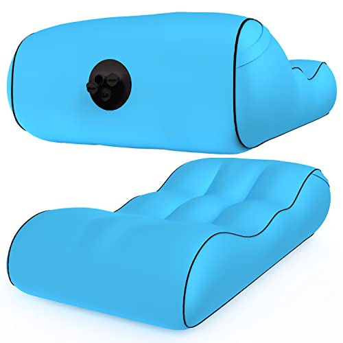 Inflatable Couch Air Chair, Beach Chair for Water Proof & Anti-Air Leaking Design, Blow Up Chair Indoor & Outdoor, Inflatable Lounger Air Chair Sofa Bed Sleeping Bag Couch,Blue - color: Blue