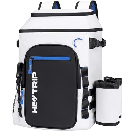 Heytrip Backpack Cooler 36/54 Cans, Insulated Portable Large Leakproof Waterproof Cooler Bag, 20 Hours Cold Retention for Lunch Camping Travel Beach Picnic - color: White - 36 Cans with 2 Pouches