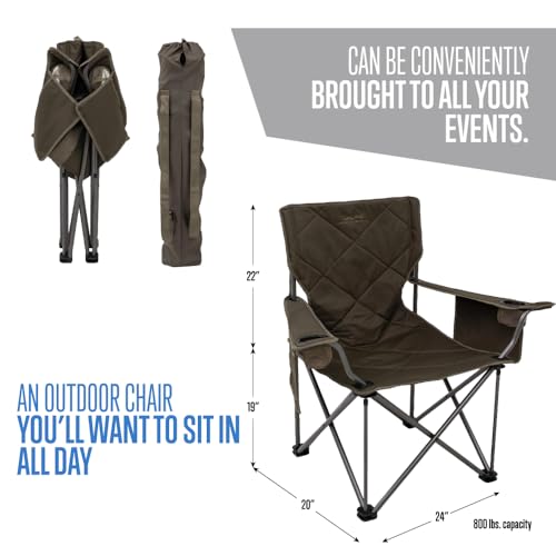 ALPS Mountaineering King Kong Camping Chairs for Adults with Mesh Cup Holders and Pockets, Built Durable and Reliable with Compact Foldable Steel Frame - color: Clay