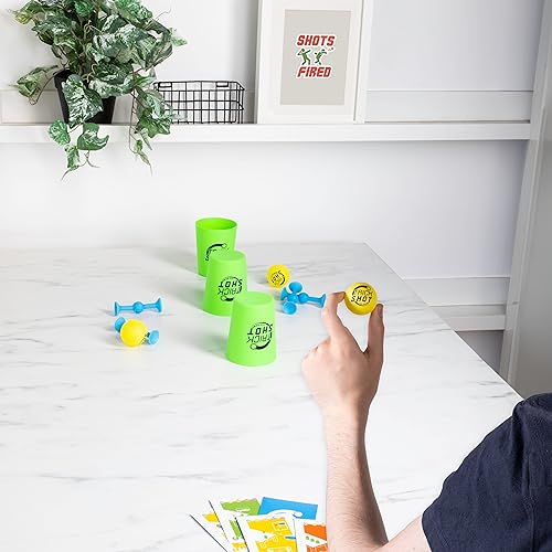Fizz Creations Trick Shot The Game. Includes All You Need to Practice the Perfect Shot! Includes Stacking Cups, Ping Pong Balls, Sticky Darts, Throwing Disc & Challenge Cards. Garden Games Party Games