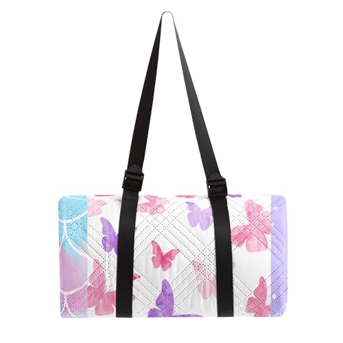 Outdoor Picnic Blanket,Portable Sandproof Waterproof Picnic Mat,Pink Checkerboard Butterfly Printed Camping Beach Mat for Sand and Wet Grass Hiking (Checkerboard S) - color: Checkerboard, size: Standard - 59"x78"