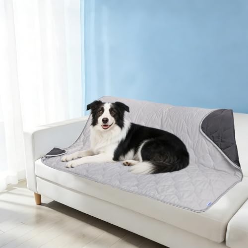 Cooling Blanket for Dogs - Q-MAX>0.4 Waterproof Pet Throw Blanket Bed Cover, Non-Slip Dog Blankets for Couch Protector, Washable Furniture Cover for Summer, Grey,40x60 - color: Grey, size: 40x60 Inch