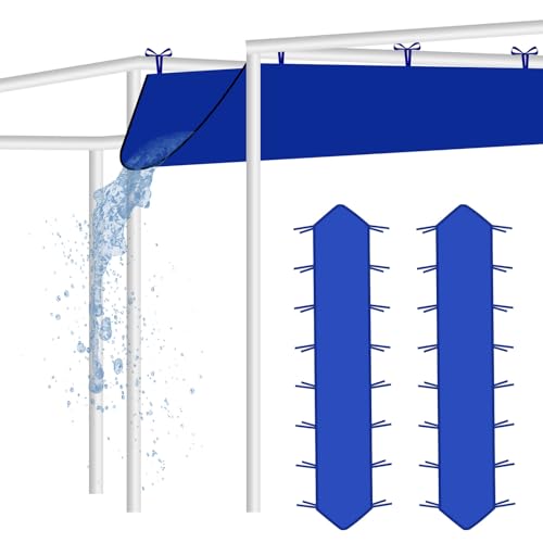 Rainmae 2 Pack Heavy Duty Rain Gutter for Pop Up Canopy, Upgraded Oxford Rain Gutter for 10ft Canopy Tents, Replacement Accessory for Summer Outdoor Events, Easy Drainage Blue