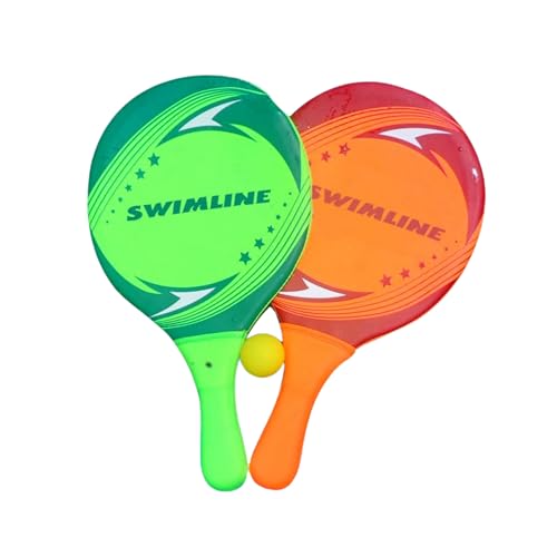 SWIMLINE Neoprene Pool & Beach Accessory for Active Group Play, Backyard Games, and Water Sports – 2-Player Waterproof Paddle Set with Soft Ball, Red & Green - style: Neoprene Pool Paddle Set