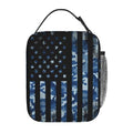Navy Camo Camouflage Hunting American Flag Insulated Lunch Bag Portable Reusable Zipper Lunch Box For Men Women Work Picnic Travel Camping - color: Black11