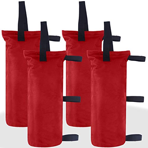 ABCCANOPY Canopy Weights Set of 4-120LBS Sand Bags for Pop up Tent, Weight Bags for Outdoor Gazebo, Trampoline, Pergola, Red (Without Sand) - color: Red, size: 120lbs