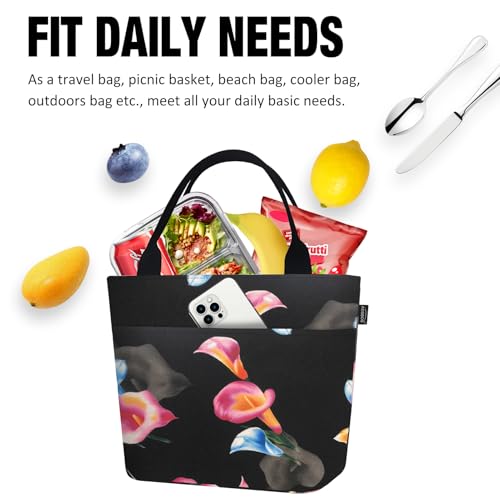 Aosbos Lunch Tote Bag, Insulated Lunch Box for Women, Leakproof Lunch Cooler Purse for Work, Calla Lily - color: E. Calla Lily