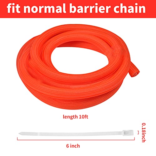 10 Ft High Visibility Chain Cover Kit High Visibility Yellow Cover Safety Barrier Cover for Both Indoor and Outdoor Environment (Orange) - color: Orange