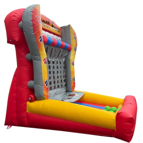 PVC Giant 4 in a Row Connect Inflatable 4-to-Score Basketball Game with Blower+20 Balls, Inflatable Carnival Games for Commercial Bussiness, Lawn Games, School Events