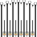 NUERPO 7 Pack String Light Poles,Metal Poles for Hanging Outdoor Light Strings,7 Pack 10 FT Light Poles Stand for Outside Garden,Patio,Wedding,Backyard,Deck,Party - size: 7 Pack 10 FT Light Poles