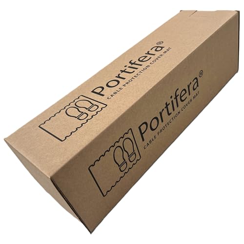 Portifera Morland Protect Rubber - 47¼in x 15⅝in - Nitrile Rubber Cord Cover Mat - Outdoor and Indoor use - Overfloor Protector for Cables Cords or Wires - Protect from Trips and Falls Repositionable - color: Rubber Top Black Diamond
