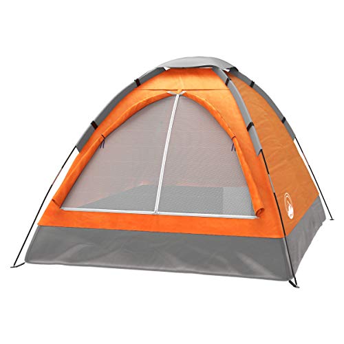 2 Person Camping Tent with Rain Fly and Carrying Bag – Lightweight Outdoor Pop Up Tents for Camping Essentials, Music Festivals, Backpacking, Hiking, or Beach Shelter by Wakeman Outdoors - color: Orange