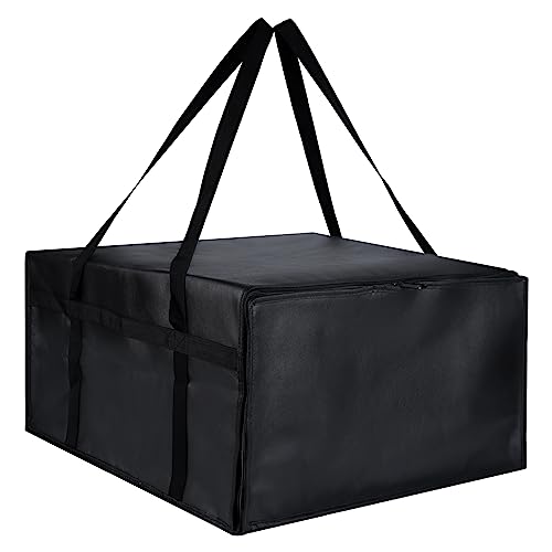 Insulated Pizza Delivery Bag for Carry Hot, 24" x 24" x 14" Insulated Food Delivery Bag, Grocery Cooler Bags for Catering/Doordash, Commercial Food Warmers（Black, 1Pk） - color: Black, size: 24 x 24 x 14 inches