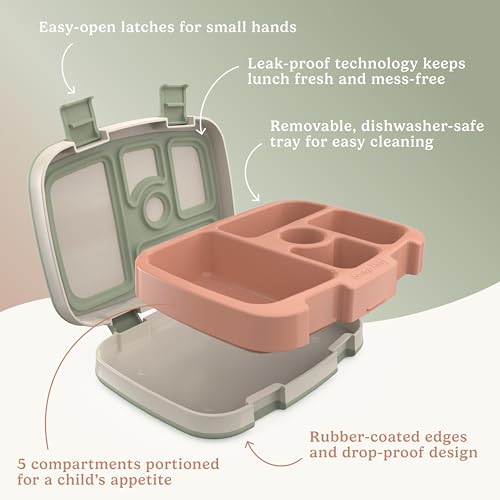 Bentgo Kids 5-Compartment Leak-Proof Bento-Style Lunch Box (Whimsy & Wonder Collection) - Ideal for Ages 3-7, Drop-Proof & Durable, Dishwasher Safe, & PFAS & BPA-Free Materials (Geo Speckle) - color: Geo Speckle