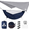 Camping Hammock with Mosquito Net and RainFly Tarp - 2 Person Hammock, Portable Parachute Nylon Hammock for Outdoor, Hiking, Backpacking, Backyard, Travel (Up to 500lbs) - Midnight Blue - color: Midnight Blue