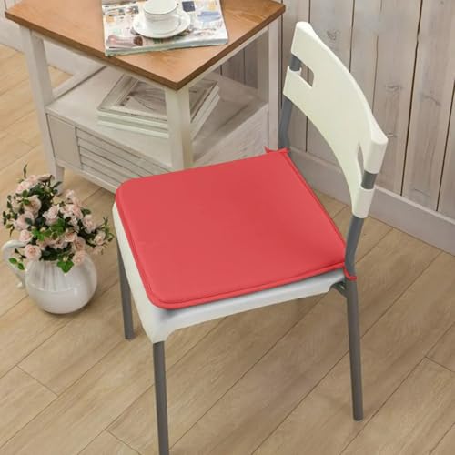 2-Pack Square Seat Cushions (15x15) - Soft Chair Pads with Ties for Indoor/Outdoor Use, Solid Color Comfort for Stools & Dining Chairs (Red) - color: Red