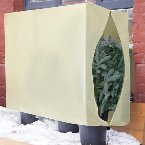 2 Pcs 47" x 70.8" Raised Garden Bed Cover for Winter Large Plant Covers Freeze Protection with Zipper Drawstring Frost Cloth Blanket Protection Box Bags for Garden Outdoor Plants Bush - size: 47 × 24 x 70.9 in