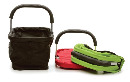 RSVP Green Polyester Collapsible Market Basket with Pocket - color: Green, size: 17x11x18 inches (unfolded)