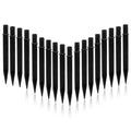 18 Pcs Solar Light Stakes Replacement, 8.27 Inch Plastic Ground Stakes, Black Pathway Lights Spike for Yard, Garden, Outdoor (Inside Diameter 0.85 Inch) - size: 18 Pcs
