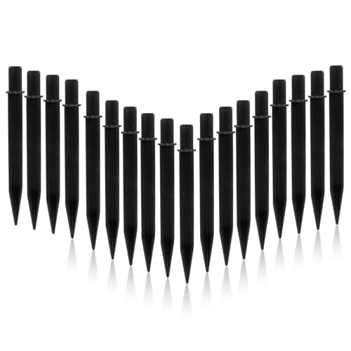 18 Pcs Solar Light Stakes Replacement, 8.27 Inch Plastic Ground Stakes, Black Pathway Lights Spike for Yard, Garden, Outdoor (Inside Diameter 0.85 Inch) - size: 18 Pcs