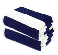 COTTON CRAFT Oversized Beach Towels - Set of 2 - XXL 35x84 The Big Kahuna 7 Foot Extra Large Beach Blanket Towel - Big & Tall - Huge 100% Cotton Velour Soft Luxury Pool Bath Towel - Cabana Stripe Navy - color: Cabana Stripe - Navy, size: 2 Pack - 35x84
