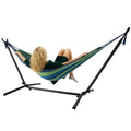 Hammock with Heavy-Duty Steel Stand for Outside，Hammocks 450 Lb Capacity，Portable Hammock，2 People Standing Hammocks，Suitable for Beach，Backyard, Gardens, Patio, Bedroom，100 * 40 * 38 Inch (Blue)