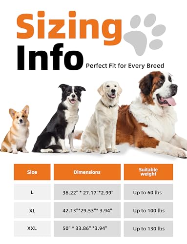 Sytopia Indestructible 42 Inch Orthopedic Waterproof Dog Crate Bed chew Proof for Extra Large Dogs, Removable Washable Cover, Egg Crate Foam Mat, Suitable for Dogs Up to 100 Lbs, Brown