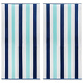 COTTON CRAFT Oversized XL Beach Towel - 2 Pack 39 x 68 inches Big & Huge Beach Blanket Towel - 100% Cotton Velour Thick Plush 450 GSM Super Soft Luxury - Pool Picnic Bath Towel - Cabana Stripe Blue - color: Ocean Blue, size: 2 Pack - 39x68