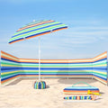 Sliner 20ft Beach Windscreen with 6ft Beach Umbrella UV 50+, Sandbeach Tanning Privacy Screen Kit, Sandbeach Wind Blocker & Umbrella with Sandbag & Anchor, for Patio, Backyard, Outdoor