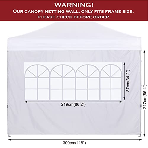 COOSHADE Instant Canopy SunWall 10x10 Canopy SideWall for Pop up Canopy Tent, 1 Pack Sidewall with Church Window Only, White - color: White, size: 10x10-Church Window