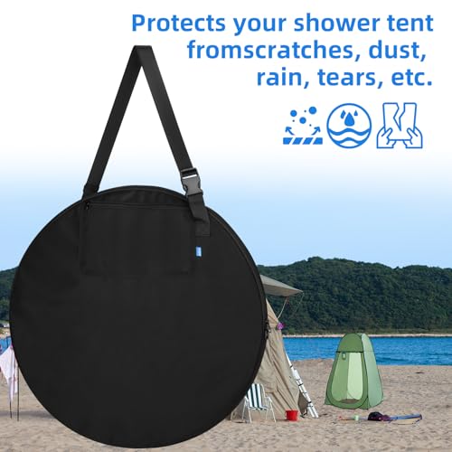Xxerciz Carry Bag for Pop Up Privacy Shower Tent, Lightweight Replacement Bag with Shoulder Strap Compatible with Portable Toilet, Travel Storage Cover for Camping Beach (Only Bag)