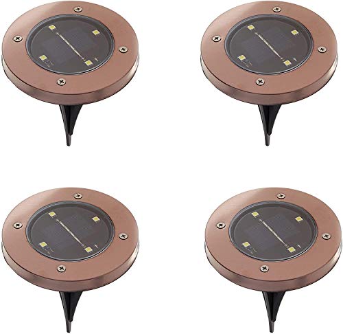 Bell+Howell Disk Lights Solar Weatherproof LED Outdoor, As Seen on TV, 4 Count (Pack of 6) - size: 4 Count (Pack of 6)