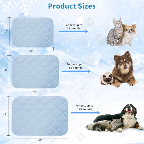 Dog Cooling Mat, Washable Cooling Mat for Dog, Foldable Kennel Pet Bed, Cool Pad (Cool &Warm Surface) for All Seasons Use, Pet Pads for Cats Use in Crate (35.4x23.6 Inch) - size: 35.4x23.6 Inch